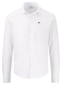 Fynch-Hatton 24/7 Explorer Jersey Uni Color Kent Overhemd Wit