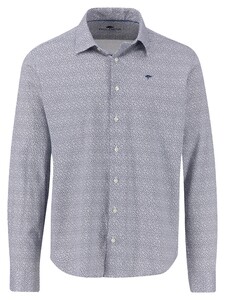 Fynch-Hatton 24/7 Explorer Micro Pattern Jersey Kent Overhemd Wit