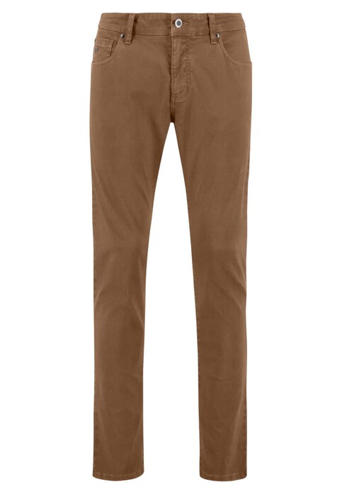 Fynch-Hatton 5-Pocket Fine Printed Structure Pants Walnut Brown