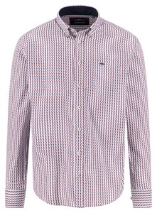 Fynch-Hatton Abstract Triangle Pattern Button-Down Overhemd Garnet Red