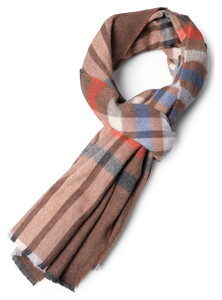 Fynch-Hatton Allover Check Pattern Sjaal Flame