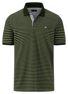 Fynch-Hatton Allover Duo Color Stripe Jersey Polo Dusty Olive