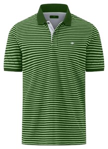 Fynch-Hatton Allover Duo Color Stripe Jersey Polo Soft Groen