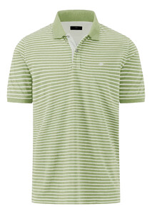 Fynch-Hatton Allover Duo Color Stripe Jersey Poloshirt Soft Green