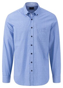 Fynch-Hatton Allover Fine Fantasy Pattern Shirt Crystal Blue