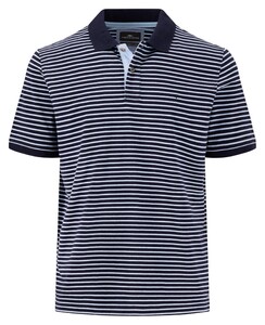Fynch-Hatton Allover Horizontal Stripe Polo Navy