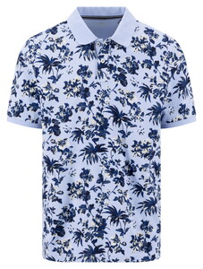 Fynch-Hatton Allover Leaves Floral Pattern Polo New Breeze