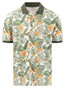 Fynch-Hatton Allover Leaves Pattern Polo Wit-Groen-Oranje