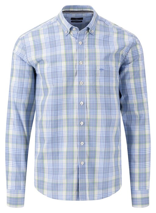 Fynch-Hatton Allover Mini Multi Check Overhemd Cool Grey