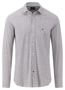 Fynch-Hatton Allover Mini Pattern Kent Shirt Navy