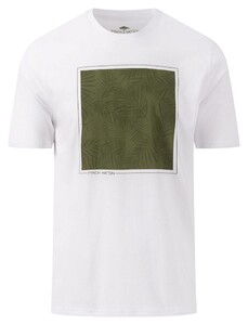 Fynch-Hatton Artwork Square Leaves T-Shirt Wit