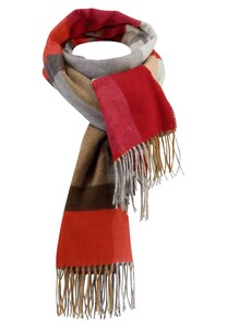 Fynch-Hatton Block Stripe Sjaal Camel-Red