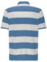 Fynch-Hatton Blockstripe Cotton Linen Blend Poloshirt Pacific-White