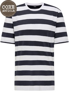 Fynch-Hatton Blockstripe Round Neck T-Shirt Wit-Navy