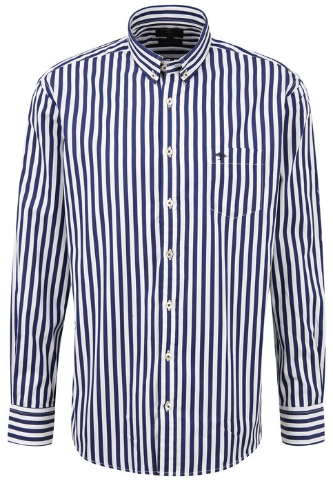 Fynch-Hatton Bold Classic Stripe Overhemd Navy-Wit