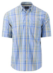 Fynch-Hatton Bold Large Check Button-Down Overhemd Pineapple