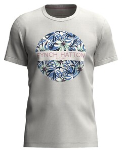 Fynch-Hatton Brand Artwork Crew Neck Cotton Short Sleeve T-Shirt New Off White-Multi