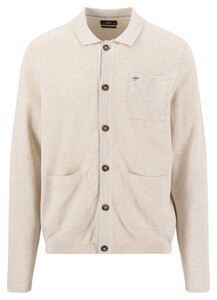 Fynch-Hatton Buttoned Cotton Structure Vest New Off White