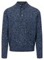 Fynch-Hatton Buttoned Troyer Twisted Mouliné Pullover Navy