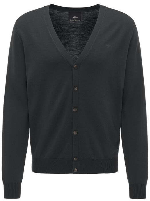 Fynch-Hatton Cardigan Button Wool Black
