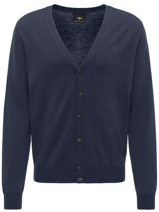 Fynch-Hatton Cardigan Button Wool Vest Navy
