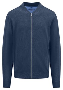 Fynch-Hatton Cardigan College Collar Superfine Cotton Vest Night