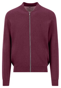 Fynch-Hatton Cardigan College Superfine 3-Ply Cotton Vest Deep Merlot