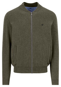 Fynch-Hatton Cardigan College Superfine 3-Ply Cotton Vest Donker Khaki