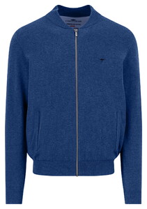 Fynch-Hatton Cardigan College Superfine 3-Ply Cotton Vest Harbor Blue