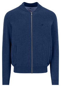Fynch-Hatton Cardigan College Superfine 3-Ply Cotton Vest Midnight