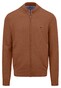 Fynch-Hatton Cardigan Stand-Up Zip Collar Superfine 3-Ply Cotton Hazel