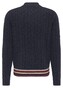 Fynch-Hatton Cardigan Zip Cable Contrasts Navy
