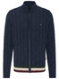 Fynch-Hatton Cardigan Zip Cable Structure Navy