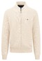 Fynch-Hatton Cardigan Zip Fine Structure Cotton Off White