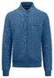 Fynch-Hatton Cardigan Zip Fine Structure Cotton Vest Azure