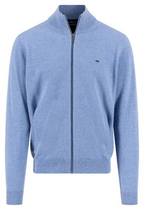 Fynch-Hatton Cardigan Zip Lambswool Vest Crystal Blue