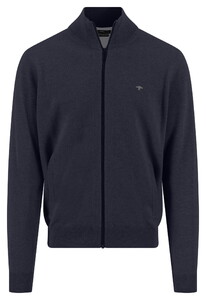 Fynch-Hatton Cardigan Zip Lambswool Vest Navy