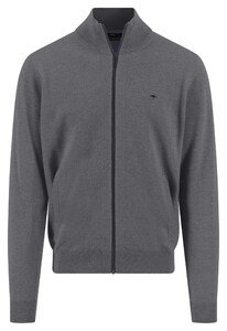 Fynch-Hatton Cardigan Zip Lambswool Vest Steel