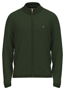 Fynch-Hatton Cardigan Zip Light Air Cotton Vest Donker Khaki