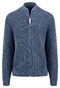 Fynch-Hatton Cardigan Zip Merino Cashmere Plated Structure Cloud Blue