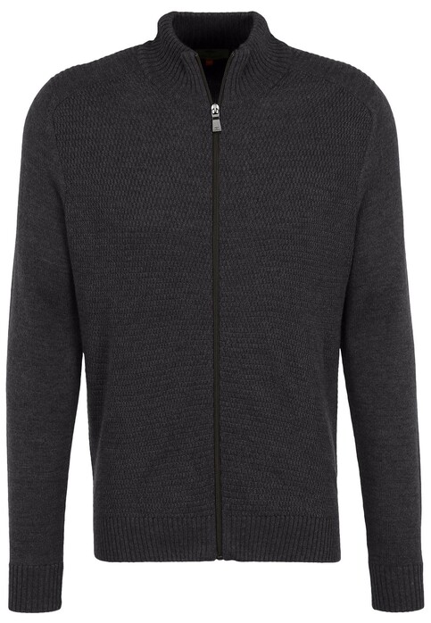 Fynch-Hatton Cardigan Zip Structure Charcoal
