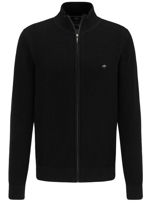Fynch-Hatton Cardigan Zip Structure Mix Charcoal
