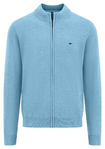 Fynch-Hatton Cardigan Zip Superfine Cotton Splashy Ocean