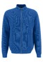 Fynch-Hatton Cardigan Zip Texture Knit Supersoft Cotton Bright Ocean