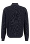 Fynch-Hatton Cardigan Zip Texture Knit Supersoft Cotton Navy