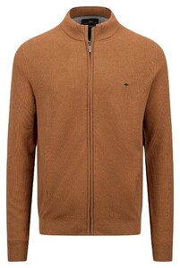 Fynch-Hatton Cardigan Zip Uni Color Structure Hazel