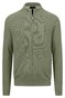 Fynch-Hatton Cardigan Zip Uni Color Structure Light Khaki