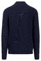 Fynch-Hatton Cardigan Zip Uni Color Texture Knit Cashmere Navy