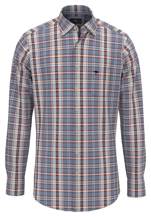 Fynch-Hatton Classic Allover Multi Check Shirt Cloud Blue