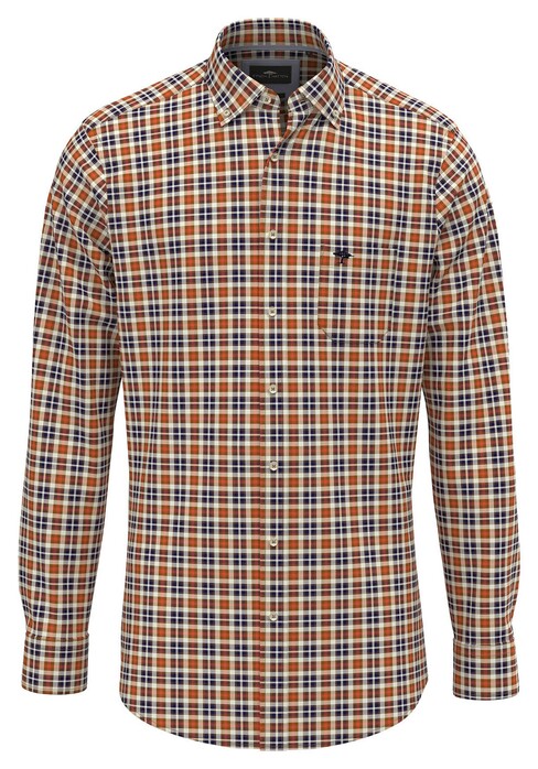 Fynch-Hatton Classic Multi Check Button-Down Overhemd Flame